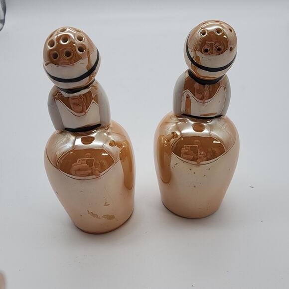 Noritake Deco Yellow Lusterware Bridesmaid Blue Flower Girl Salt & Pepper Shaker - Picture 4 of 8